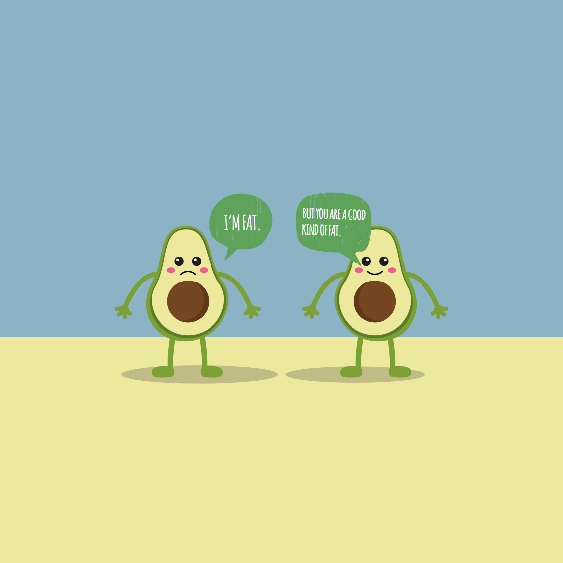 Vinyl teppich text avocado gute fett aussage - TenStickers