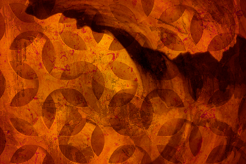 Vinyl teppich geometrisch in abstraktem orange - TenStickers