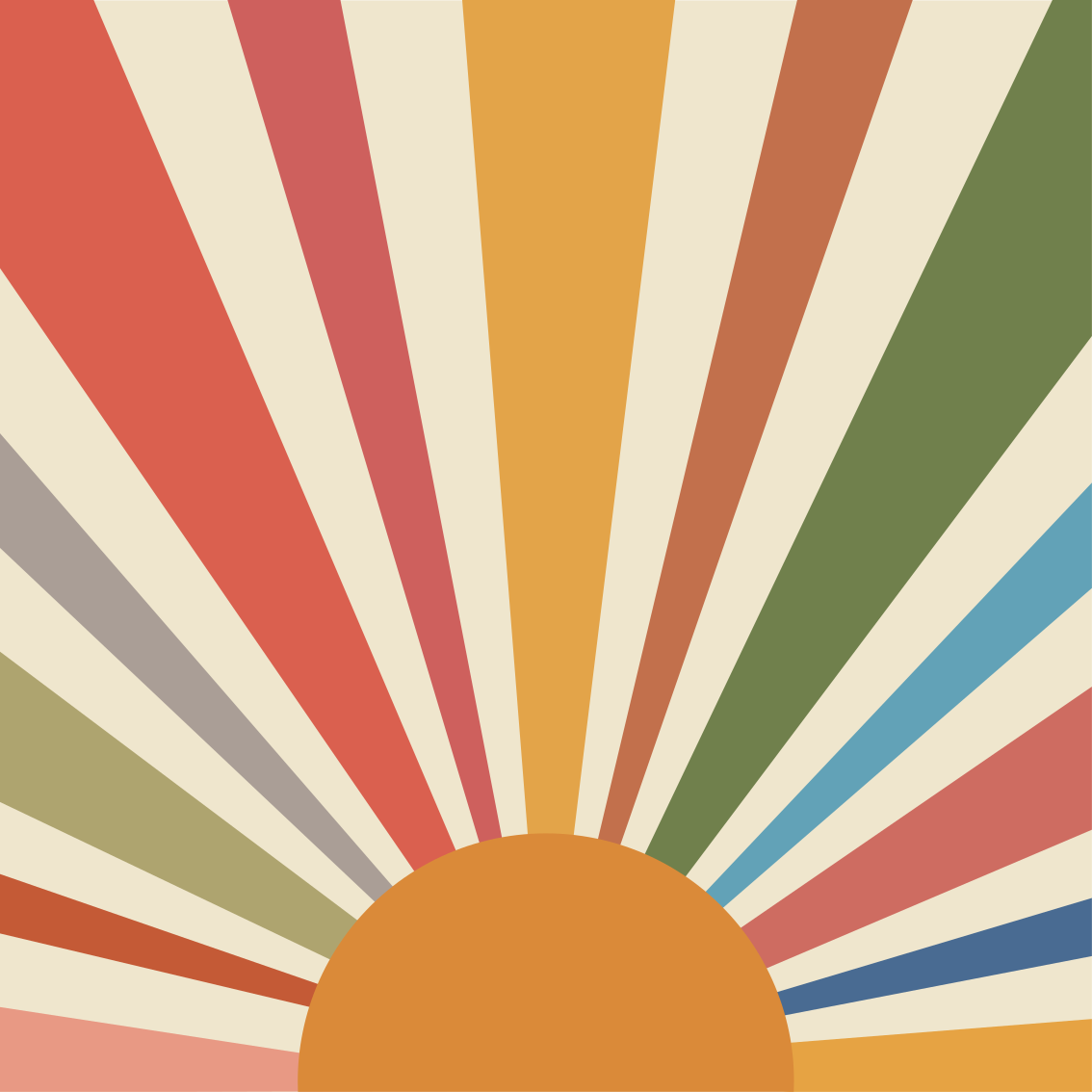 Vinyl teppich geometrisch mit buntem sonnenmotiv - TenStickers