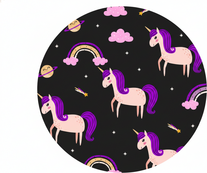 Vinyl teppich kinderzimmer mit künstlerischen einhörnern - TenStickers