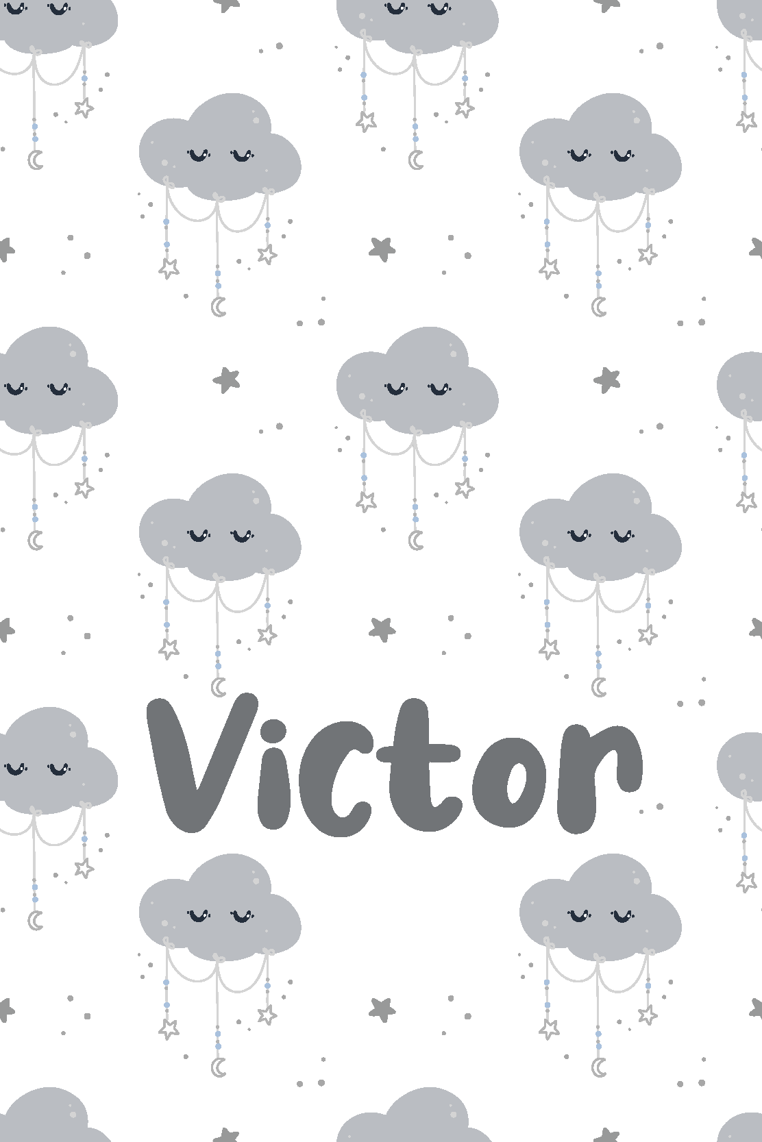 Vinyl teppich kinderzimmer personalisiertes graues muster - TenStickers