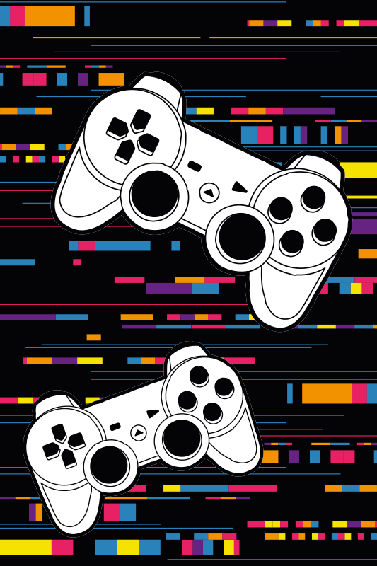 Vinyl teppich spiele mit multicolor fernbedienung - TenStickers