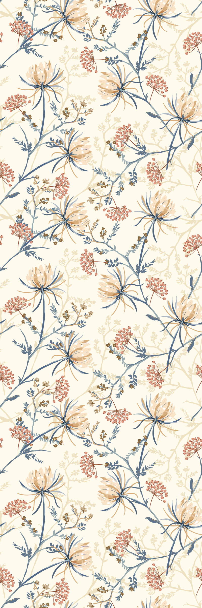 Vinyl teppich wohnzimmer mit vintage blumenmuster - TenStickers
