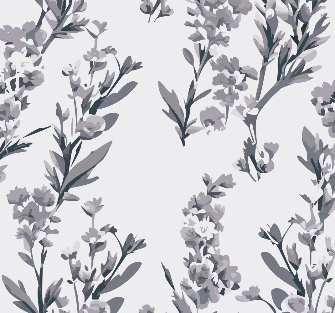 Vinyl teppich grau mit floralem design - TenStickers