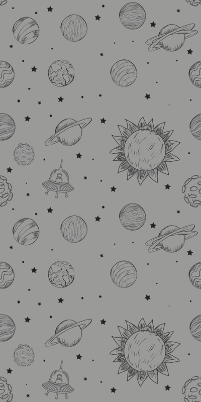 Grauer vinyl teppich mit weltraumexploration-motiv - TenStickers