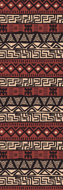 Vinyl teppich flur tribal muster dunkelrot - TenStickers