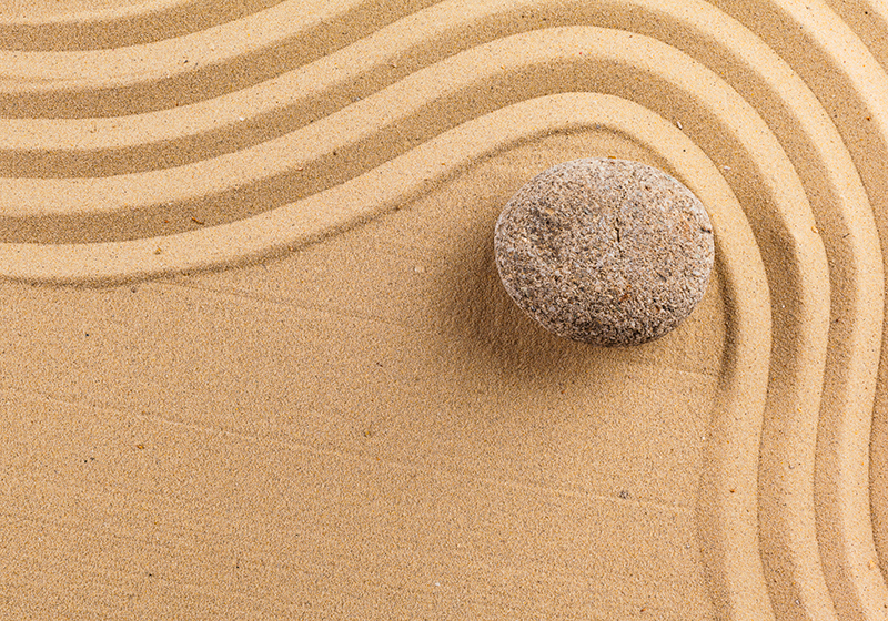 Vinyl teppich beige mit strukturiertem zen-kugel-design - TenStickers