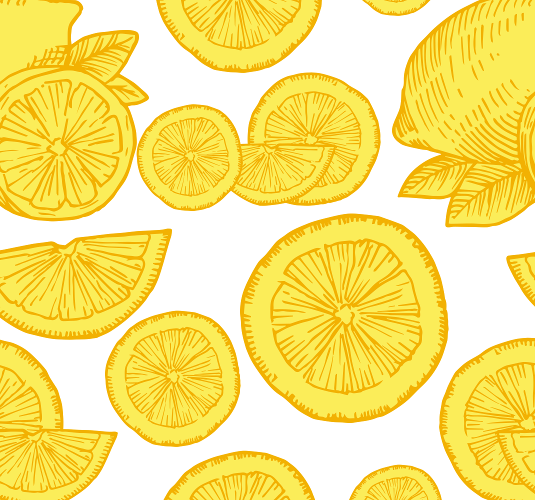 Vinyl teppich gelb mit orange und zitronen-motiv - TenStickers