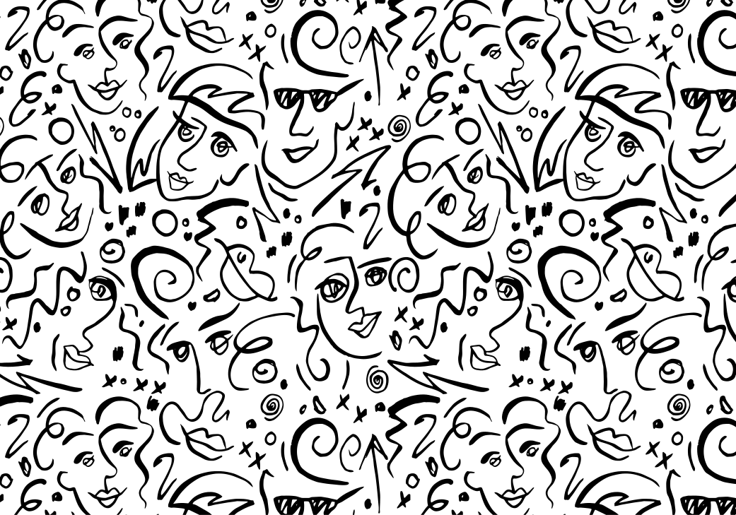 Weißer vinyl teppich mit graffiti kunst in schwarz-weiß - TenStickers
