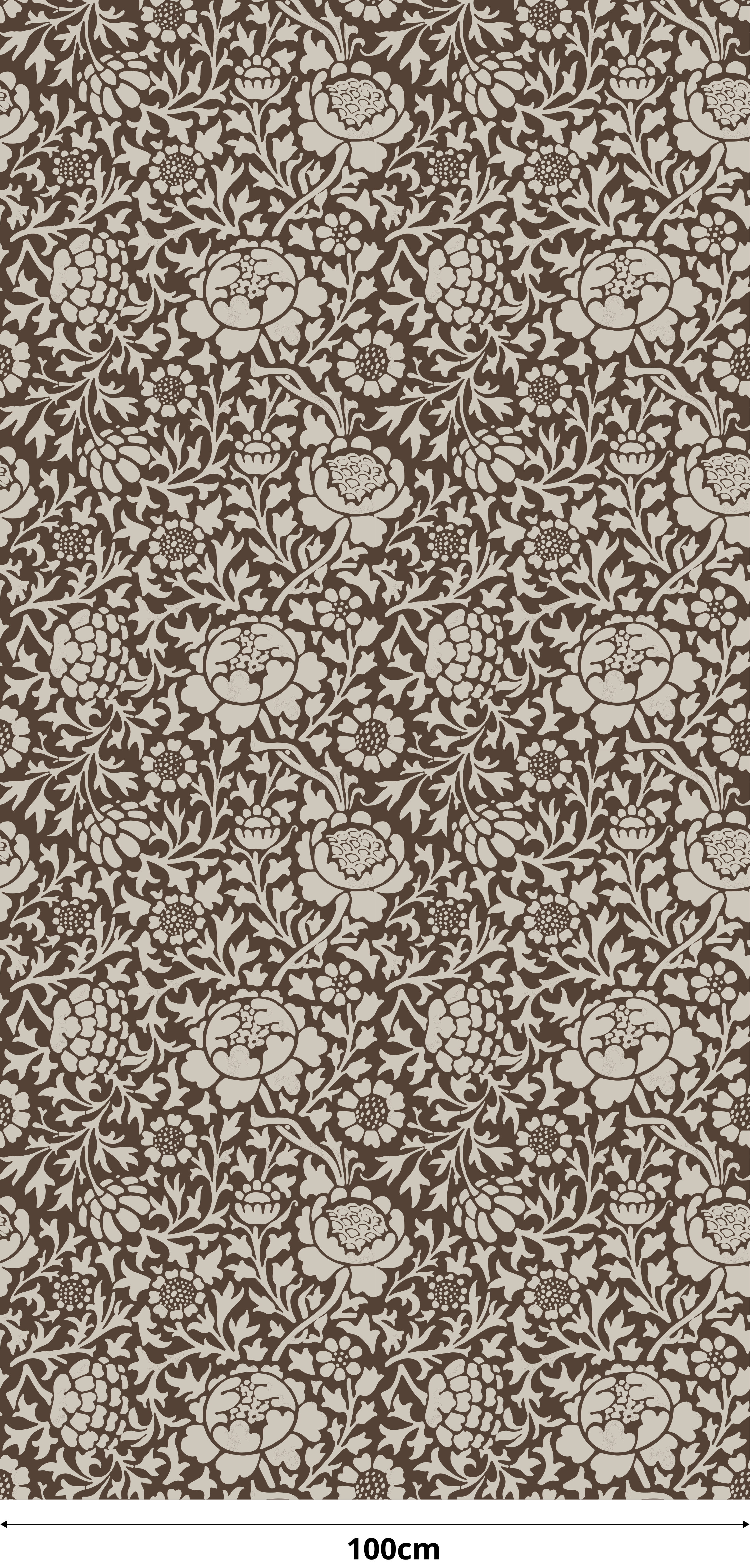 Vinyl teppich braun mit vintage blumenmuster - TenStickers