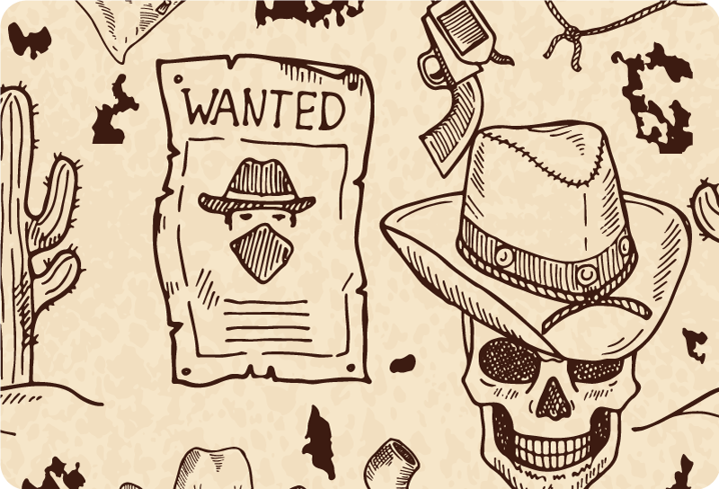 Vinyl teppich braun western ikonen laptop - TenStickers