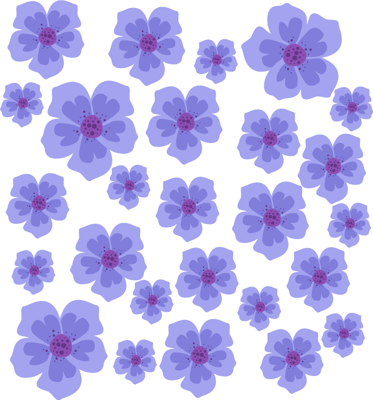 Vinyl teppich lila mit lila blumen für den zyklus - TenStickers