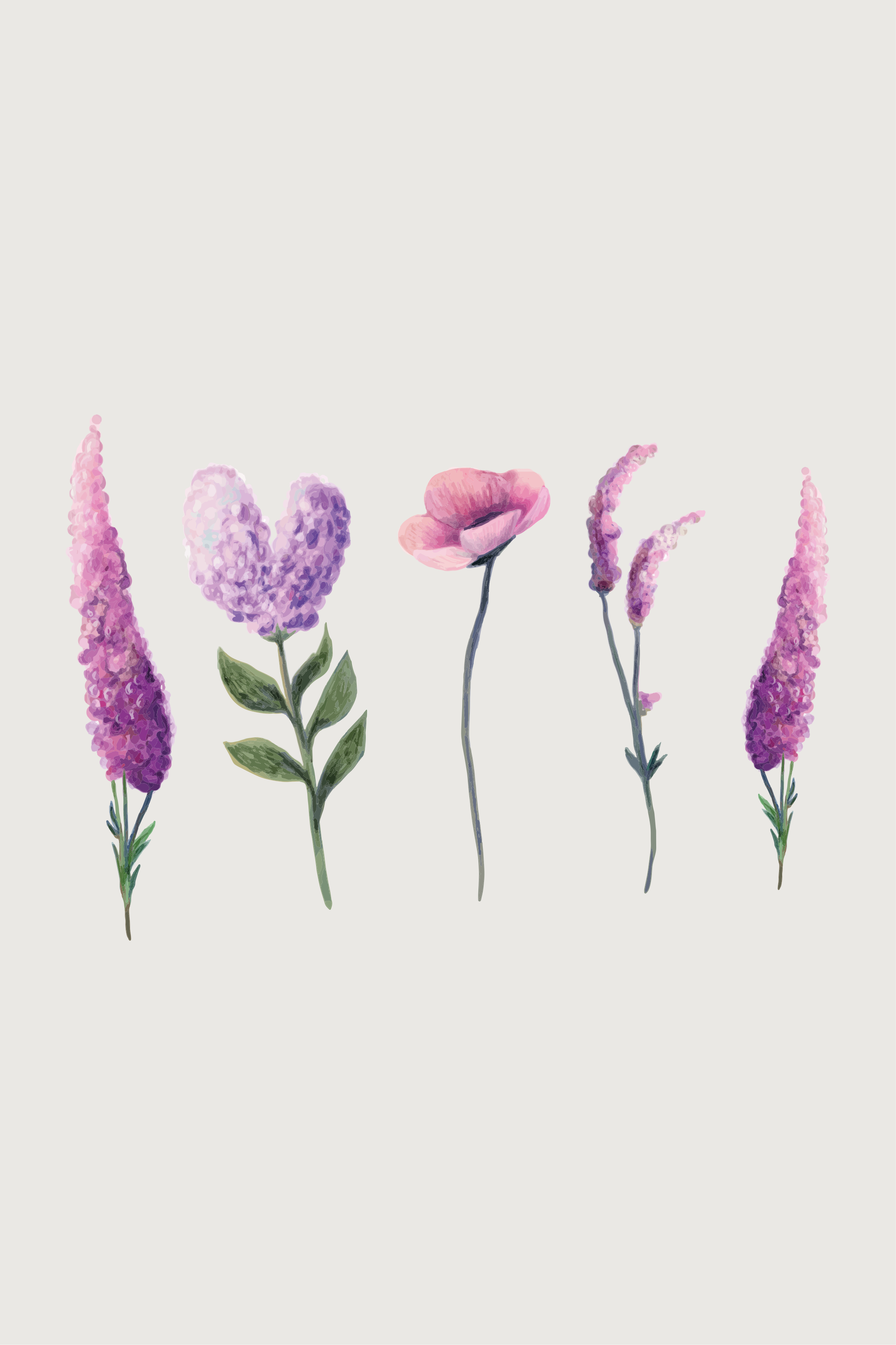 Vinyl teppich lila mit nelkenblüten-muster - TenStickers