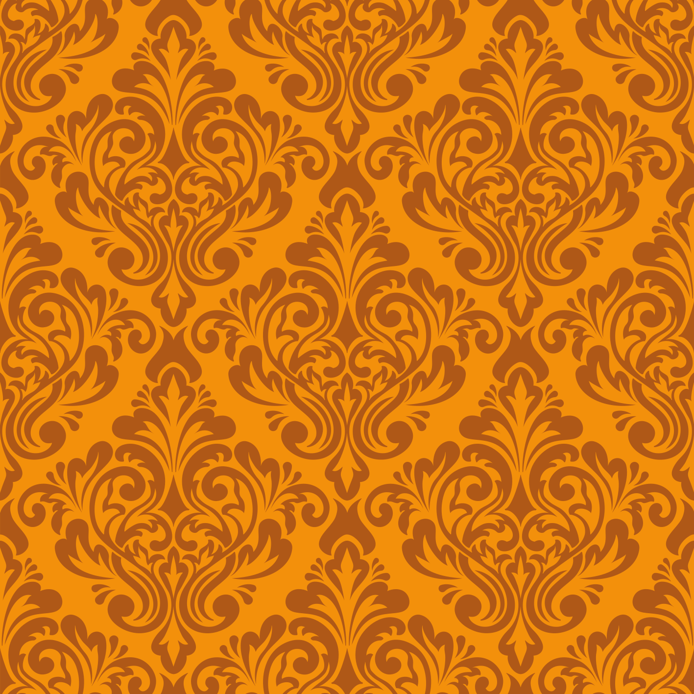 Vinyl teppich orange vintage orange damast - TenStickers