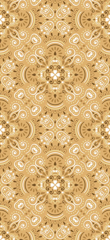 Vinyl teppich orange mit vintage beigem ornamente muster - TenStickers