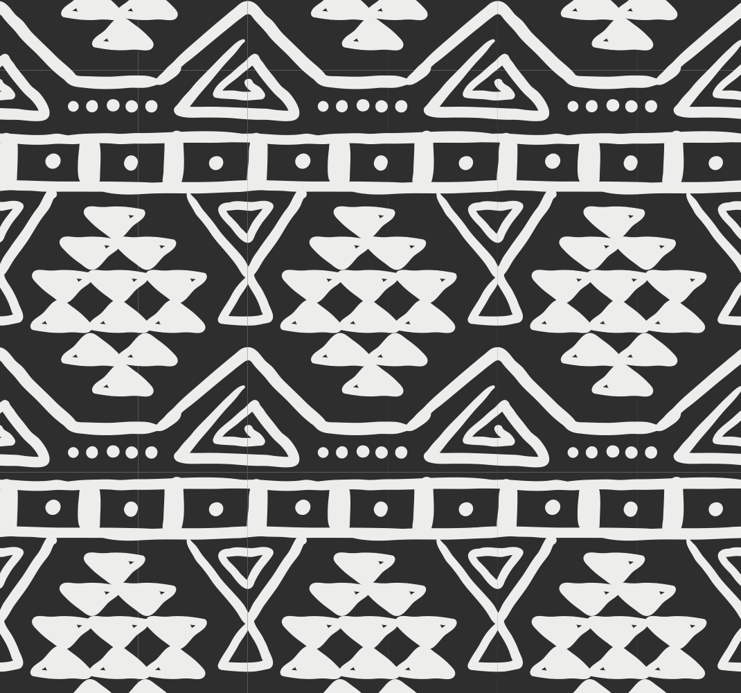 Vinyl teppich schwarz mit schwarz-weißem boho-muster - TenStickers