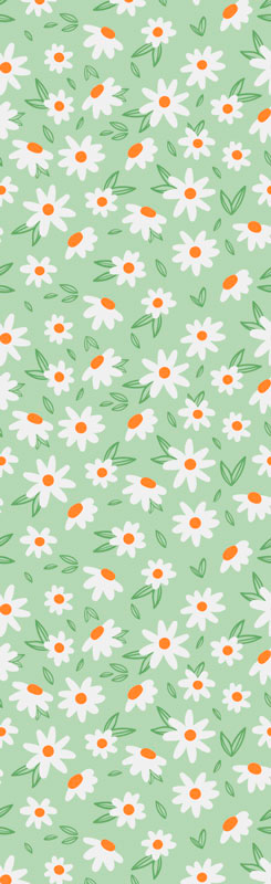 Vinyl teppich grün mit margaritenblüten - TenStickers