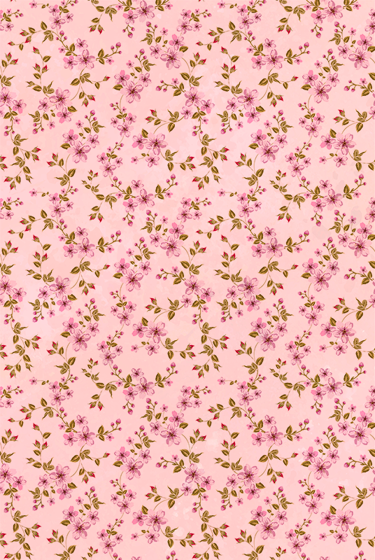 Vinyl teppich rosa mit aquarellblumen in pink - TenStickers