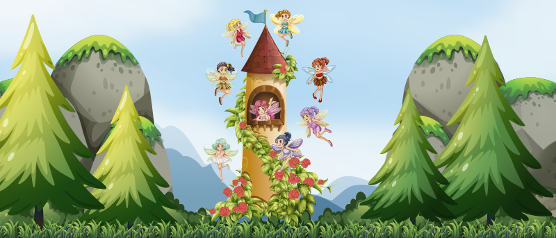 Vinyl Teppich Kinder verzauberter Wald - TenStickers