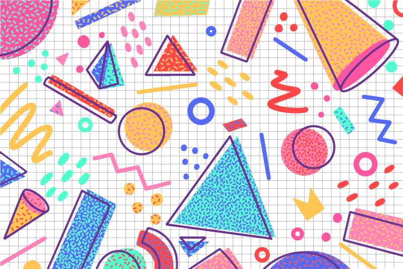 Vinyl Teppich modern bunte geometrische Formen - TenStickers