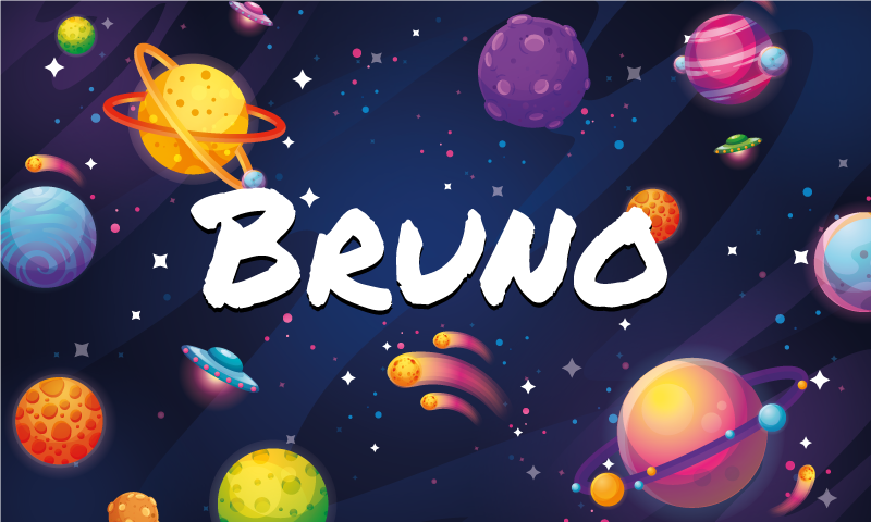 Universum und planeten vinyl teppich mit namen - TenStickers