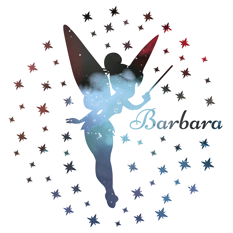 Vinyl Teppich mit Namen Feen Silhouette - TenStickers