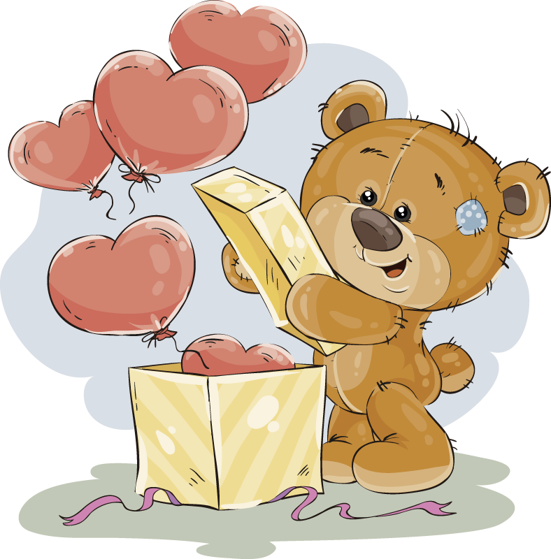 Vinyl Teppich Baby teddy Bear Celebration - TenStickers