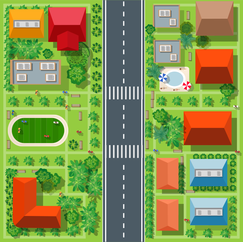 Vinyl Teppich Kinder verspieltes stadtbild - TenStickers