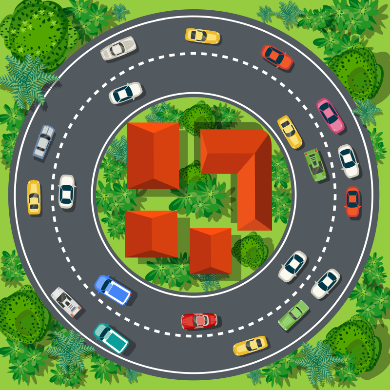 Vinyl Teppich kindlich spielerischer rundkurs - TenStickers