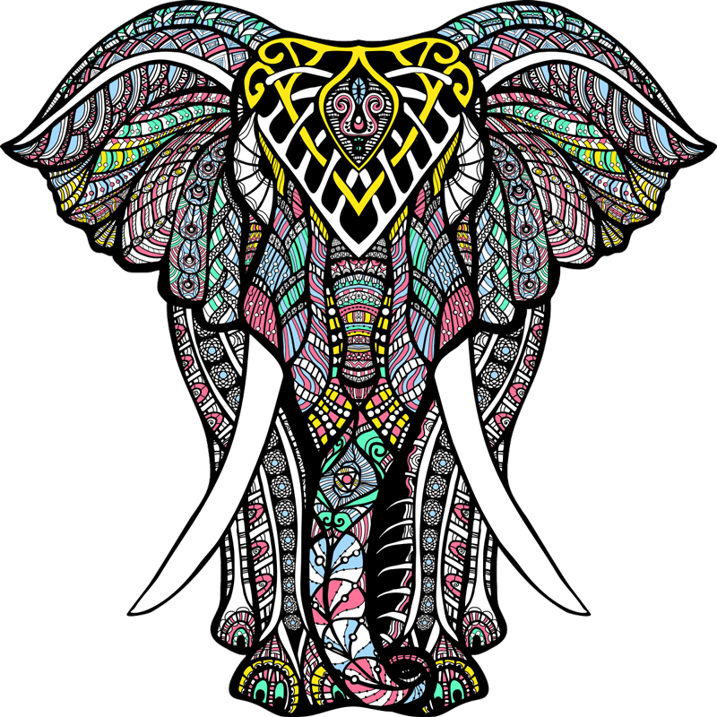 Vinyl Teppich Tiere stilisierter elefant - TenStickers