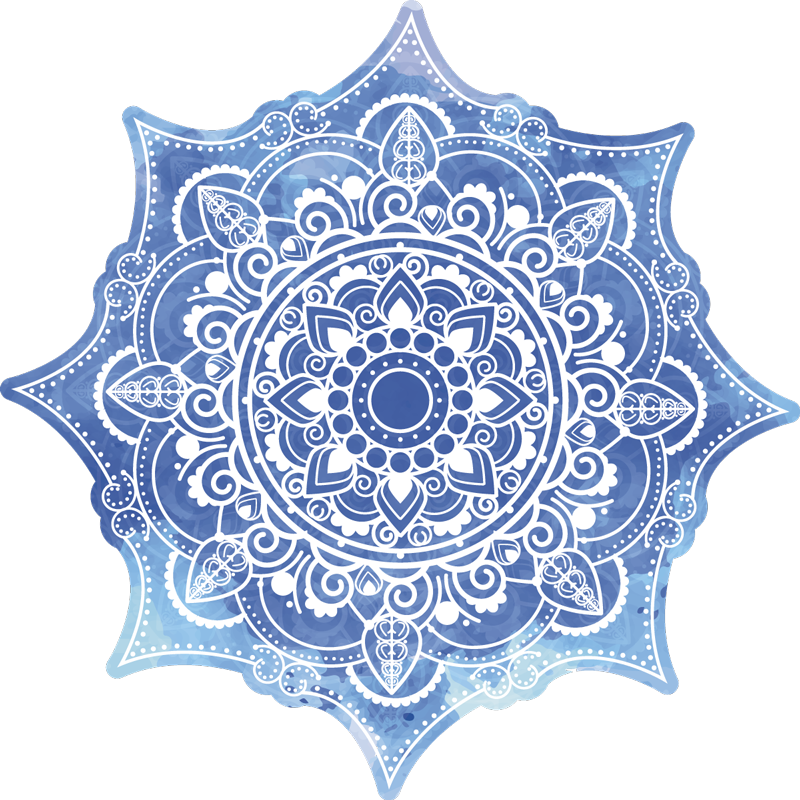 Vinyl Teppich Mandala blaue Aquarellfarben - TenStickers