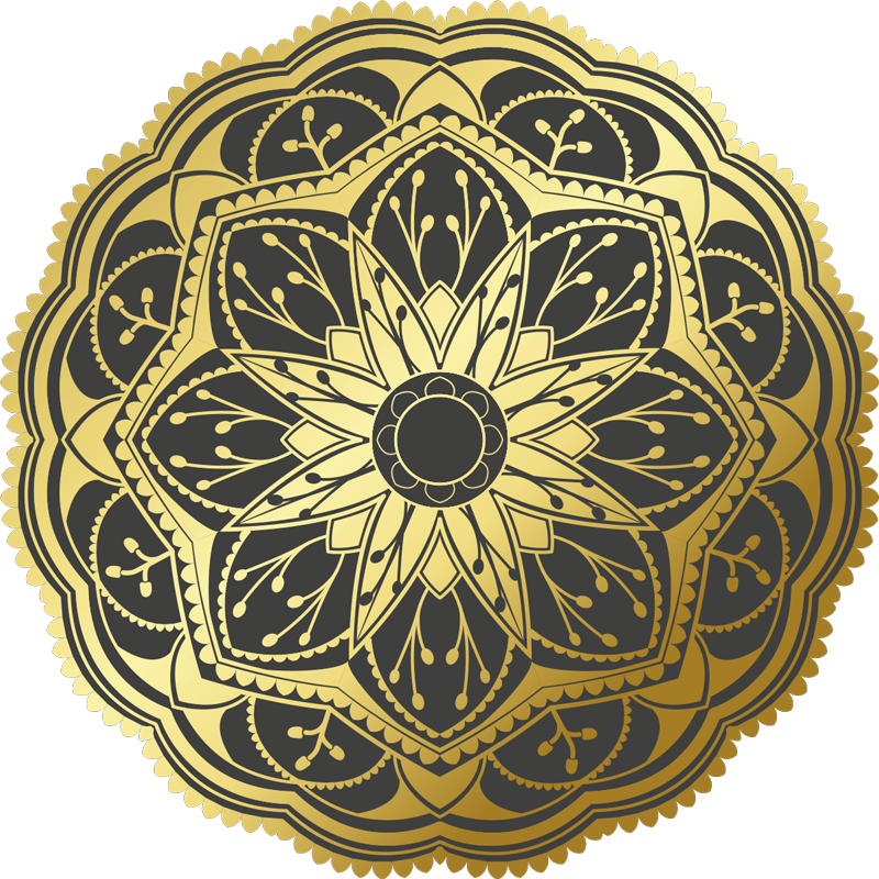 Vinyl teppich mandala mit goldenem muster - TenStickers