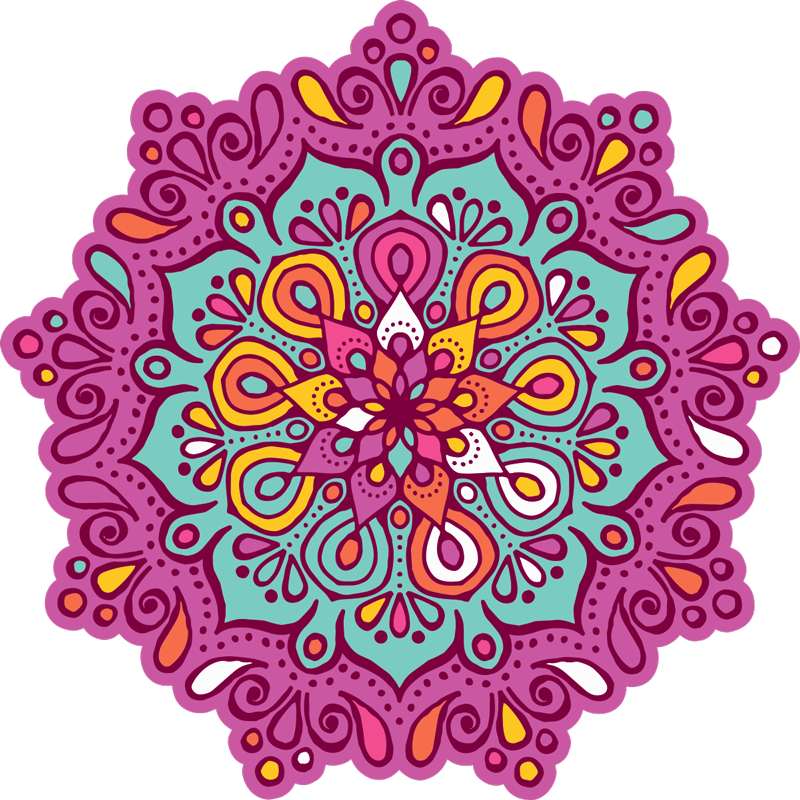 Vinyl teppich mandala buntes mandala design - TenStickers