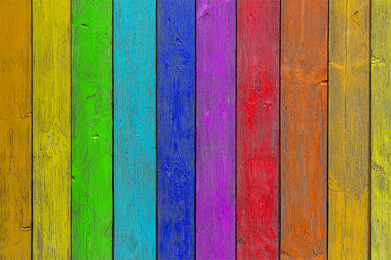 Vinyl Teppich Textur regenbogen-plankenstruktur - TenStickers