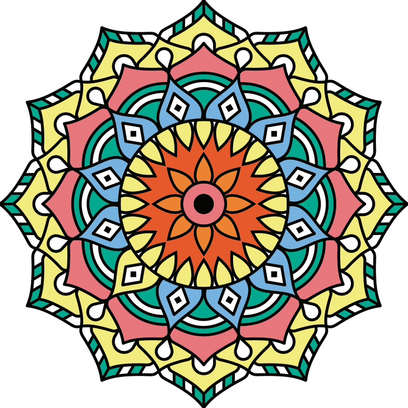 Vinyl Teppich Mandala von Mandalas inspiriert - TenStickers