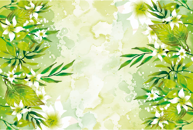 Vinyl Teppich Blumen botanisches grün - TenStickers