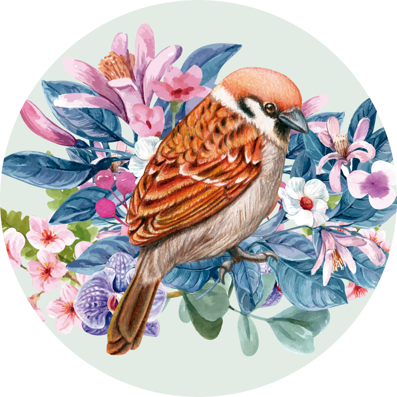 Vinyl Teppich Blumen darstellung der blumenfauna - TenStickers