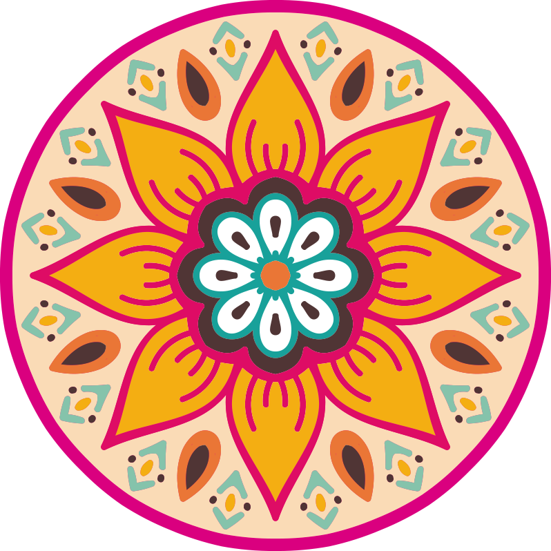 Vinyl teppich mandala mit kreisförmigem motiv - TenStickers