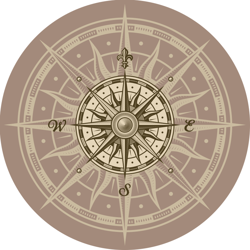 Vinyl Teppich Weltkarte kompass-navigationsdesign - TenStickers