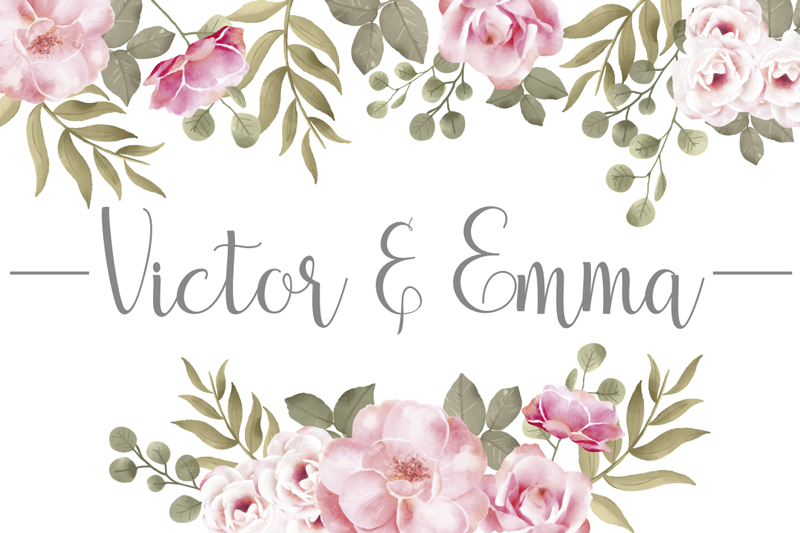 Vinyl Teppich mit Namen personalisierte blumen - TenStickers