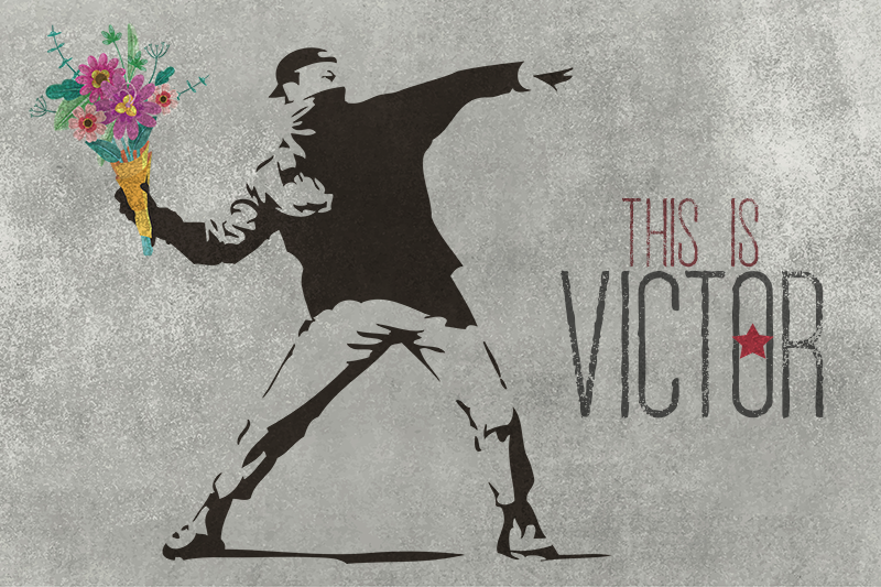 Vinyl Teppich mit Namen personalisierter blumenstrauß - TenStickers