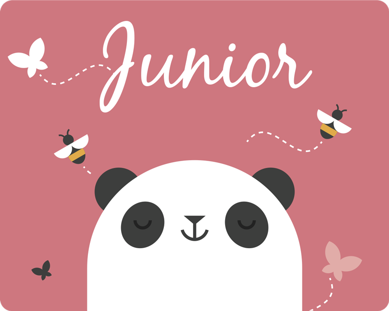 Vinyl Teppich mit Namen personalisierter panda - TenStickers