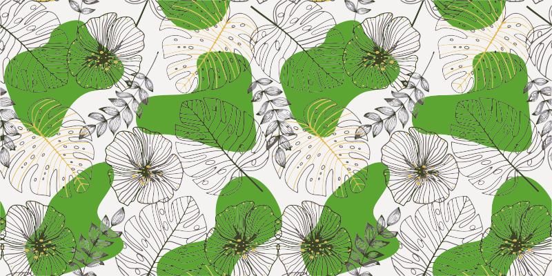 Vinyl Teppich Blumen tropische monstera - TenStickers