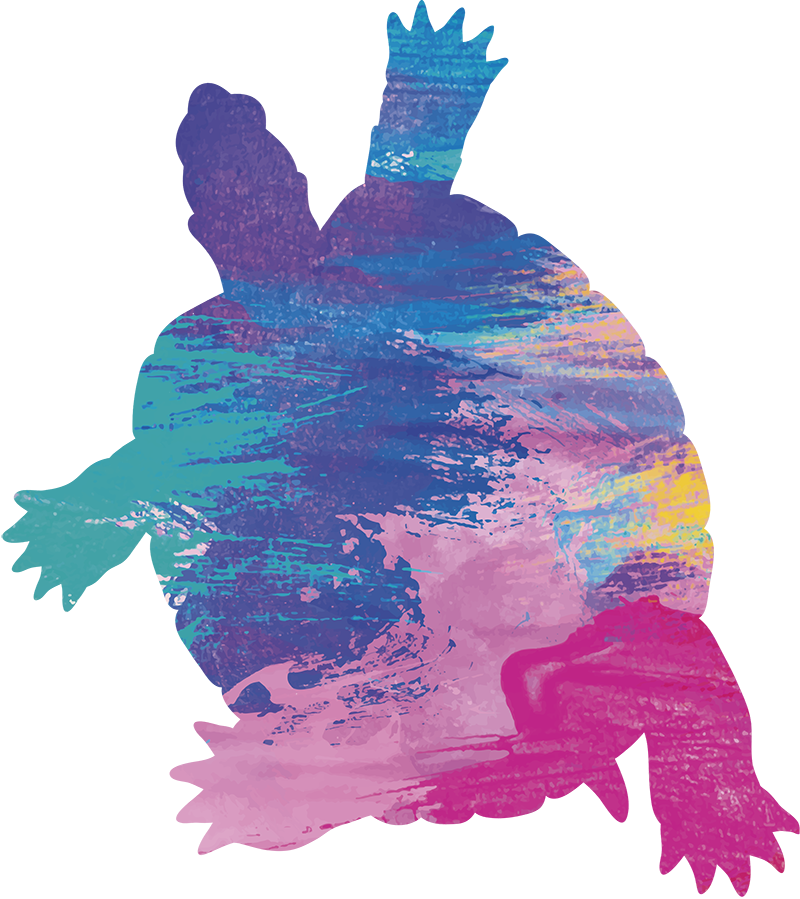Vinyl Teppich Tiere bunte schildkrötensilhouette - TenStickers