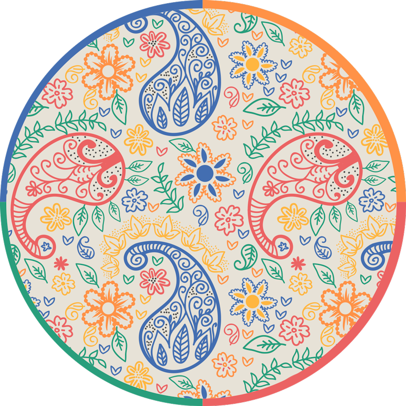 Vinyl Teppich Blumen florale paisley-motive - TenStickers