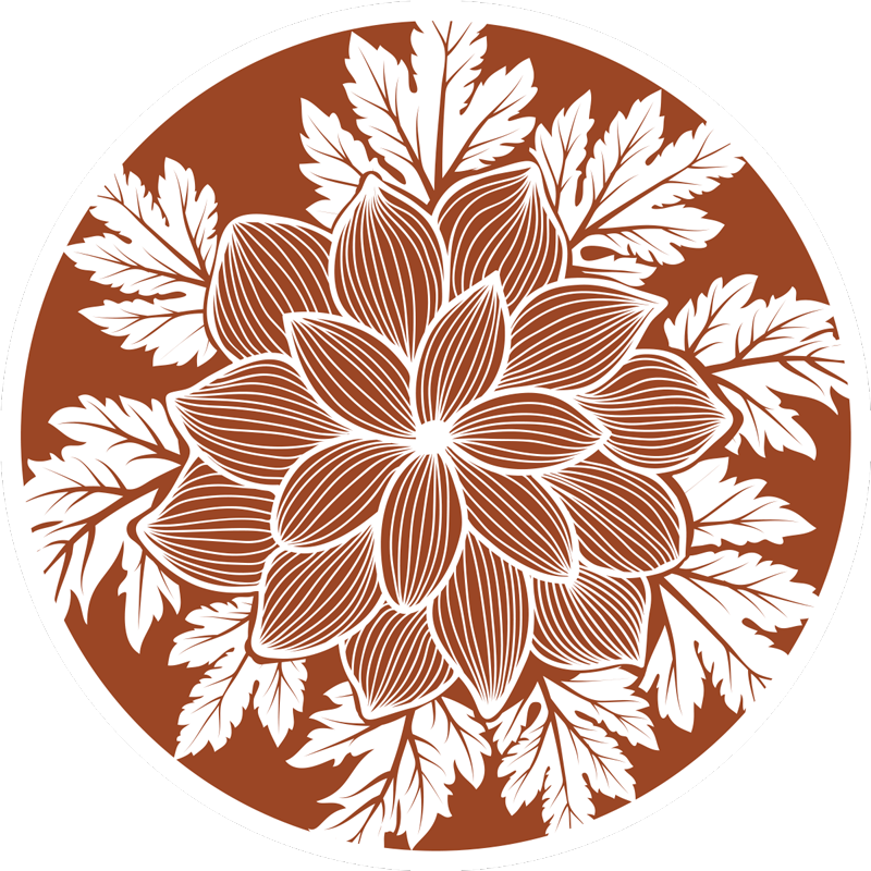 Vinyl Teppich Blumen tafelaufsatz mit botanischem motiv - TenStickers