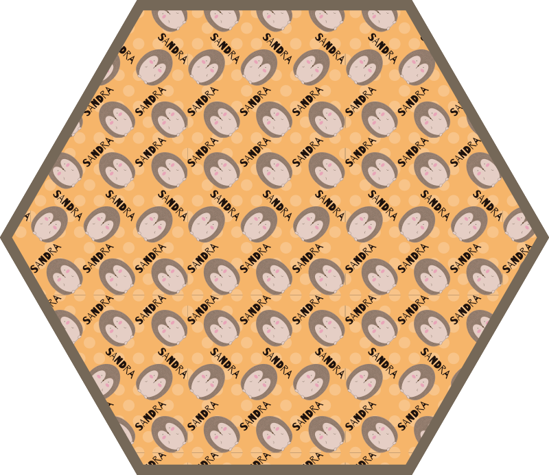 Vinyl Teppich mit Namen personalisierte herzen - TenStickers