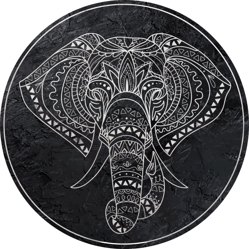 Vinyl teppich mandala elefant - TenStickers