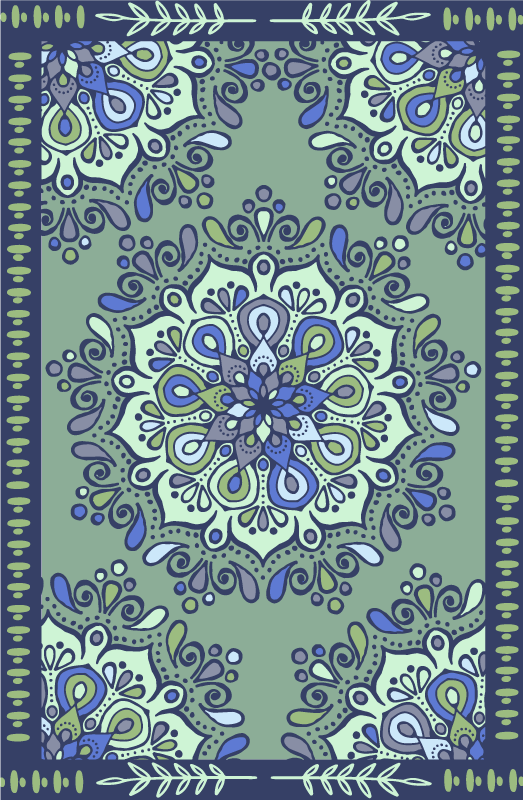 Vinyl teppich mandala mit mandala motiv mittelpunkt - TenStickers