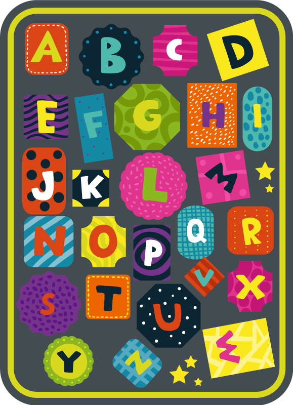 Vinyl teppich alphabet lernalphabet - TenStickers